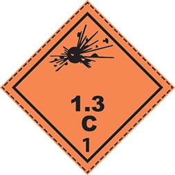 Etiquette de danger 10×10 cm en rouleau, classe 1