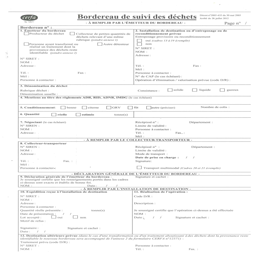 Bordereau de suivi de déchets contenant de l’AMIANTE