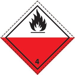 Plaque-étiquette de danger ADR classe 4.2de danger classe 4.2, inflammation spontanée