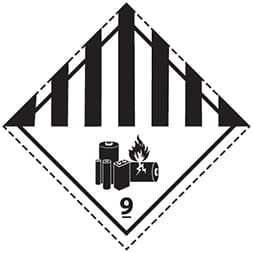 Etiquette de danger classe 9A Batteries au lithium