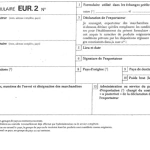 Certificat de circulation EUR2