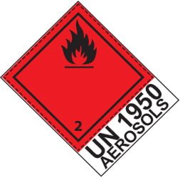Etiquette de danger 10×10 cm en rouleau, classe 2.1 avec UN