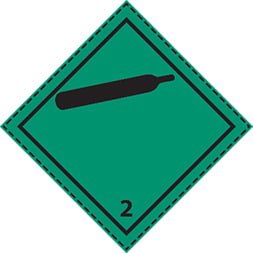 Plaque-étiquette de danger ADR classe 2.2