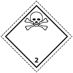 Plaque-étiquette de danger ADR classe 2.3