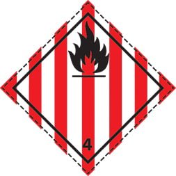Plaque-étiquette de danger ADR classe 4.1