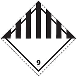 Plaque-étiquette de danger ADR classe 9