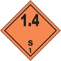 Etiquette de danger 10×10 cm à plat, classe 1, VINYLE adhésif