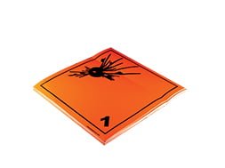 Etiquette de danger classe 1 pour conteneur maritime