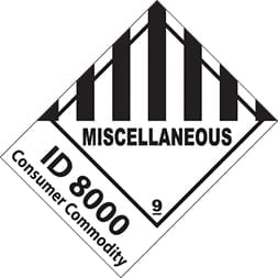 Etiquette ID 8000 Consumer commodity + classe 9