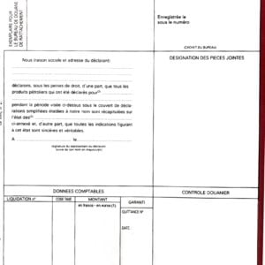 déclaration récapitulative de réexportation avitaillement