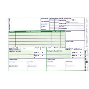 Carnet de lettres de voiture nationales Réf 35096