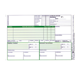 Carnet de lettres de voiture nationales Réf 35099